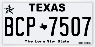 TX license plate BCP7507