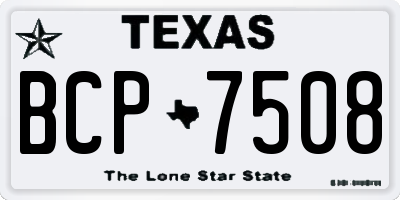 TX license plate BCP7508