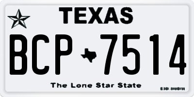TX license plate BCP7514