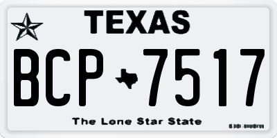 TX license plate BCP7517