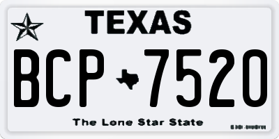 TX license plate BCP7520