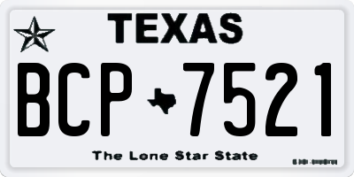 TX license plate BCP7521