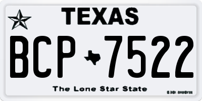 TX license plate BCP7522