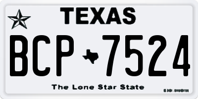 TX license plate BCP7524