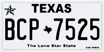 TX license plate BCP7525
