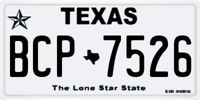 TX license plate BCP7526