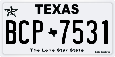 TX license plate BCP7531