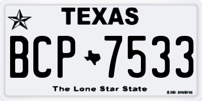 TX license plate BCP7533