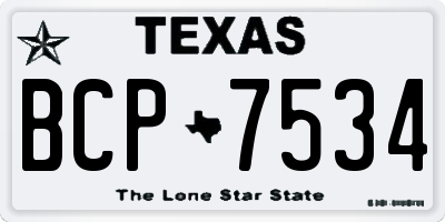 TX license plate BCP7534