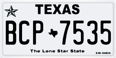 TX license plate BCP7535