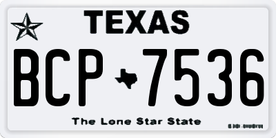 TX license plate BCP7536