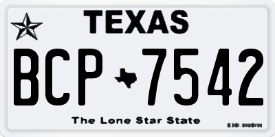 TX license plate BCP7542