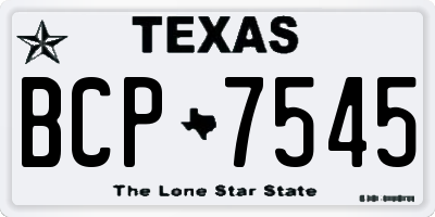 TX license plate BCP7545