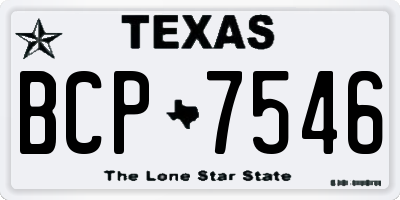 TX license plate BCP7546
