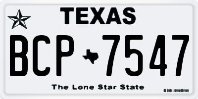 TX license plate BCP7547