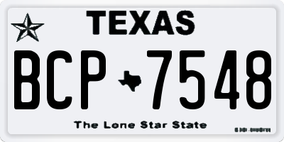 TX license plate BCP7548