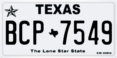 TX license plate BCP7549