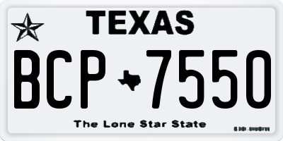 TX license plate BCP7550