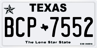 TX license plate BCP7552