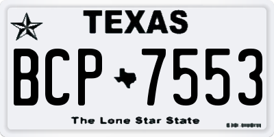 TX license plate BCP7553