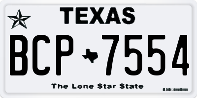 TX license plate BCP7554