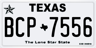 TX license plate BCP7556