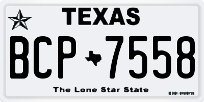 TX license plate BCP7558