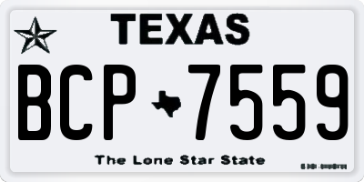 TX license plate BCP7559