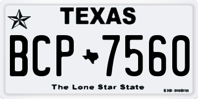 TX license plate BCP7560
