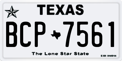 TX license plate BCP7561