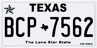 TX license plate BCP7562