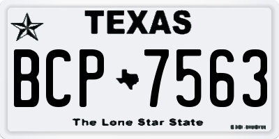 TX license plate BCP7563