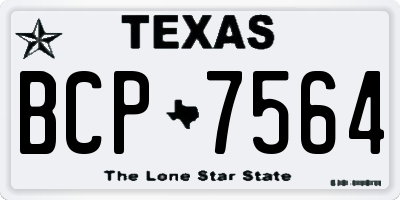 TX license plate BCP7564