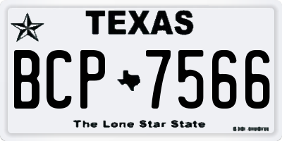 TX license plate BCP7566