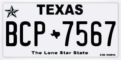 TX license plate BCP7567