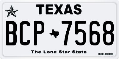 TX license plate BCP7568