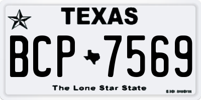TX license plate BCP7569