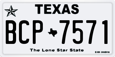 TX license plate BCP7571