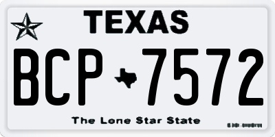 TX license plate BCP7572