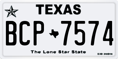 TX license plate BCP7574