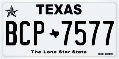 TX license plate BCP7577