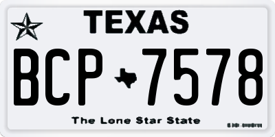 TX license plate BCP7578