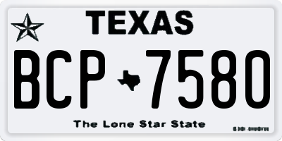 TX license plate BCP7580