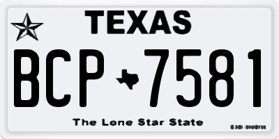 TX license plate BCP7581
