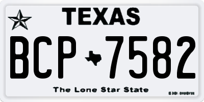 TX license plate BCP7582