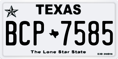 TX license plate BCP7585