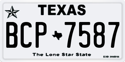 TX license plate BCP7587