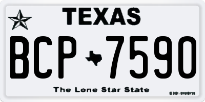 TX license plate BCP7590