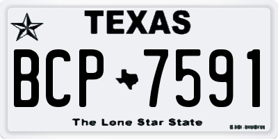 TX license plate BCP7591