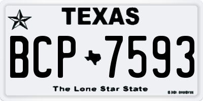 TX license plate BCP7593
